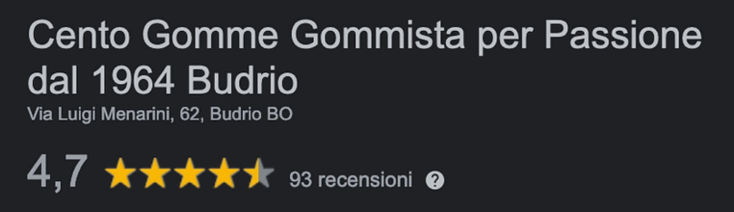 Cento Gomme Budrio Bologna RECENSIONE